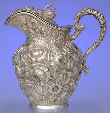 Baltimore Rose (Sterling, Hollowware) Syrup Pitcher with Hinged Lid