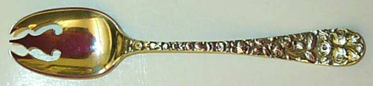 Baltimore Rose (Sterling, 1905, Decor, Monograms) Ice Cream Fork by Schofield