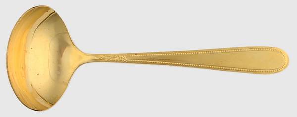 Golden Beaded Elegance (Gold Electroplate) Solid Gravy Ladle