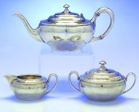 Silverplate Hollowware 3 Piece Tea Set (STP, SCR, SSU)