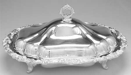 Silverplate Hollowware Oval Buffet Server No Glass Liner