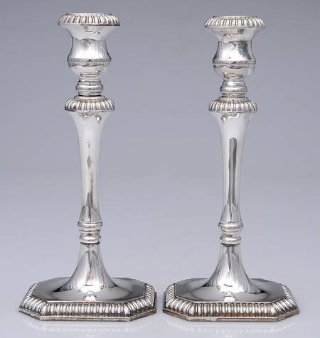 Silverplate Hollowware Pair of 9" Candlesticks