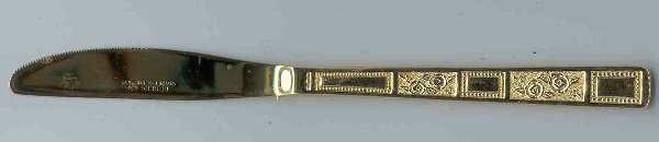 SRB72 (GOLD ELECTROPLATE) Modern Solid Knife