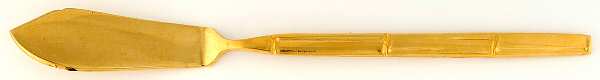 Golden Bambu (Gold Electroplate, Single) Flat Handle Master Butter Knife