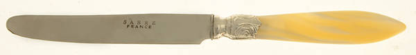 Baguette-Pearlized (Stainless) Dessert Knife with Stainless Blade
