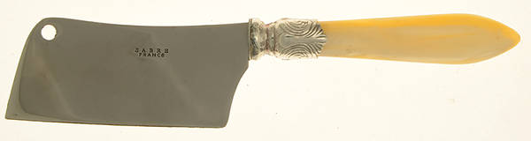 Baguette-Pearlized (Stainless) Cheese Cleaver with Stainless Blade