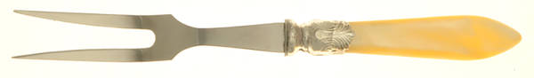 Baguette-Pearlized (Stainless) Small Steak Carving Fork with Stainless Prongs