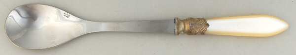 Baguette-Pearlized (Stainless) Salad Servng Spoon with Stainless Bowl