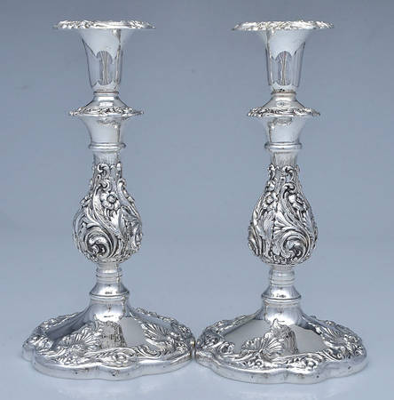 Rococco (Silverplate, Hollowware) Pair of 10" Candlesticks