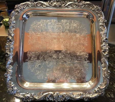 English Baroque (Silverplate, Hollowware) Square Silverplate Tray