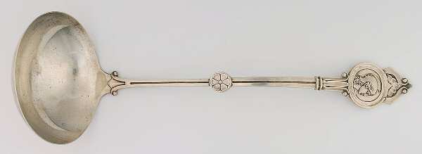 Medallion (Sterling-Coin, 1870) Large Solid Soup Ladle