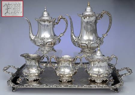 3043 (Silverplate, Hollowware) 6 Piece Tea Set (PCP, PTP, PCR, PSU, PWB, WT20C)