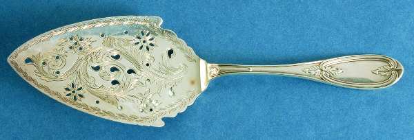 Olive (Sterling) Large Solid Bright Cut Pie Knife