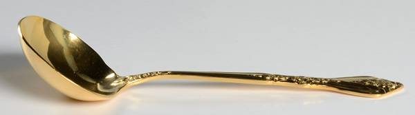 Gold Kings Berry (Gold Electroplate) Solid Gravy Ladle