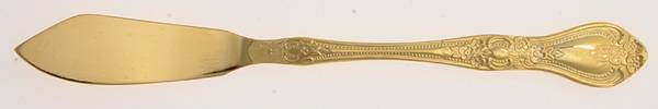 Gold Precious Rose (Gold Electroplate) Flat Handle Master Butter Knife