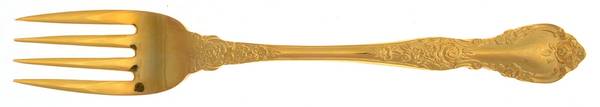 Golden Antique Rose (Gold Electroplate) Individual Salad Fork