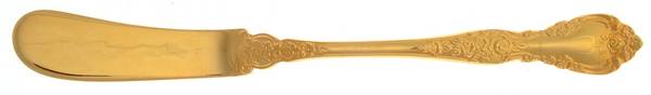 Golden Antique Rose (Gold Electroplate) Flat Handle Master Butter Knife