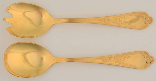 SBB9 (Gold Electroplate) (2 Pc) Solid Salad Set