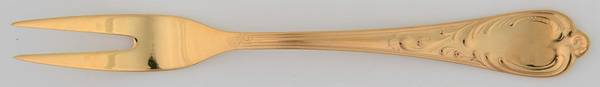 SBB9 (Gold Electroplate) Short Handle Pickle/Olive Fork