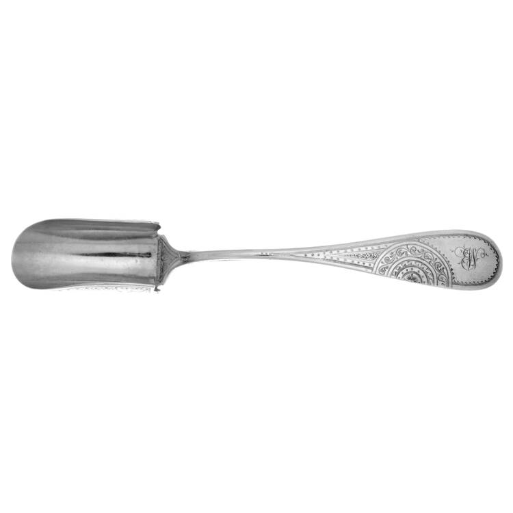 Crescent (Sterling) Large Bright Cut Solid Piece Cheese Scoop