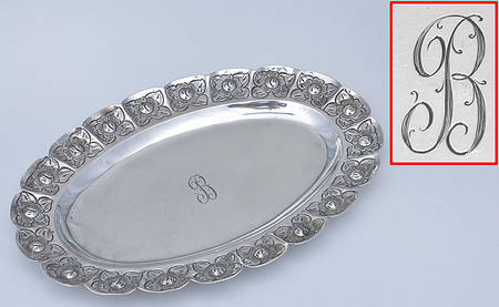 Aztec Rose (Sterling, Hollowware) Tray for Mini Creamer & Open Sugar Set