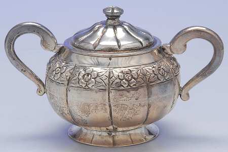 Aztec Rose (Sterling, Hollowware) Miniature Sugar Bowl with Lid