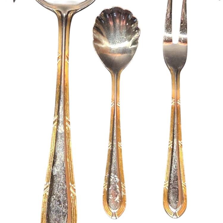 SBB2 (Stainless, Gold Accents) Sugar Shell Spoon
