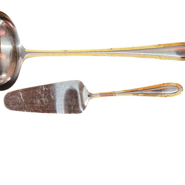 SBB2 (Stainless, Gold Accents) Pie Server with Stainless Blade