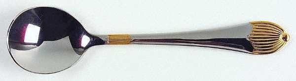 SBB11G (Stainless, Gold Accent) Round Bowl Soup Spoon (Gumbo)