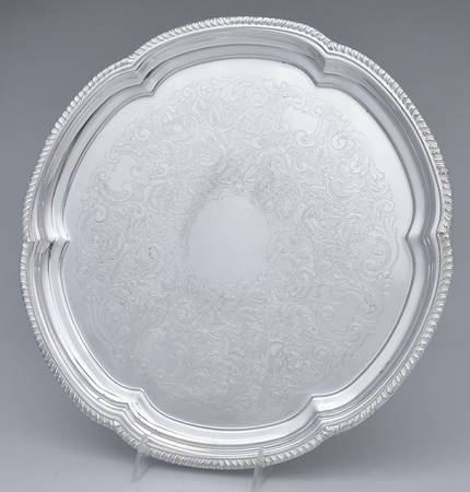 Gadroon (Silverplate, Hollowware) Round Silverplate Tray