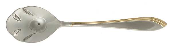 Spl24 (Stainless, Gold Accent) Sugar Shell Spoon