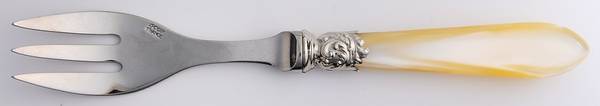 Pompadour-Cream (Stainless) Small Solid Cold Meat Serving Fork