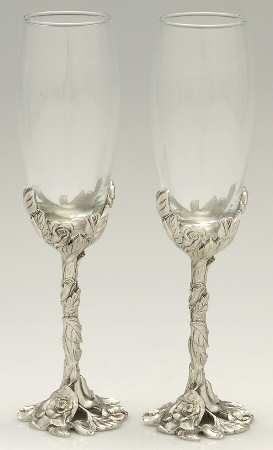 Pewter Hollowware Set of 2 Toasting Goblet