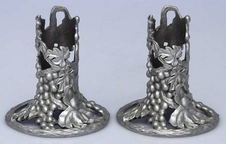 Pewter Hollowware Set of 2 Taper Candleholder
