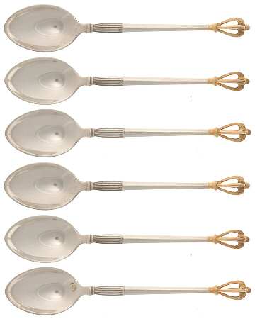 Golden Crown (Sterling) (Set of 6) Demitasse Spoons