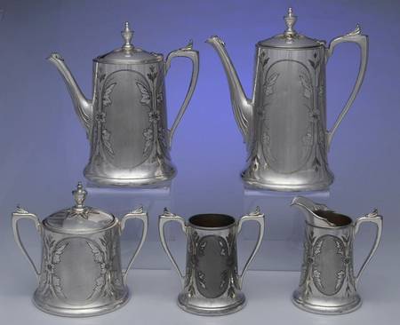 333 (Silverplate, Hollowware) 5-Piece Plated Tea Set (with Waste)