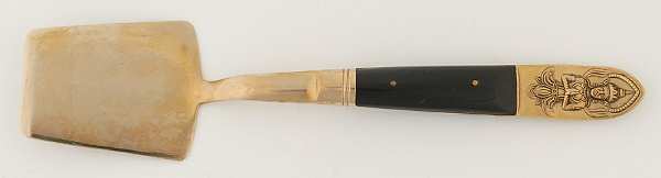 Siam (Brass)-Black Handle, Sitting Buddha Solid Pastry Server