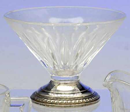 Sterling Hollowware Low Sherbet w/Crystal Bowl,Sterling Base
