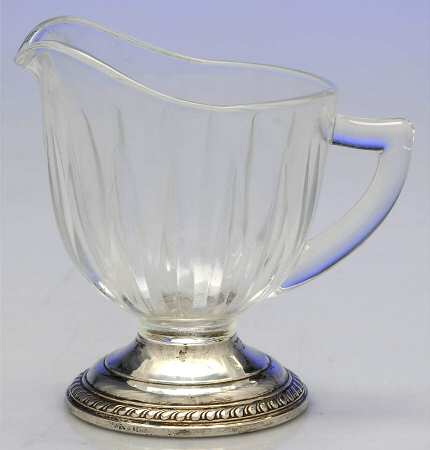 Sterling Hollowware Crystal Creamer with Sterling Base