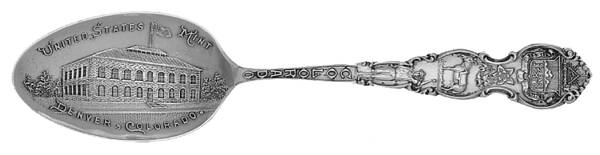 States & Cities Souvenir Spoons(Sterling) Spoon-Five O'Clock-Colorado