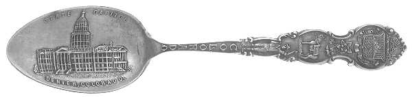 States & Cities Souvenir Spoons(Sterling) Colorado Five O'Clock Spoon