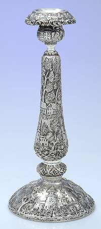 Baltimore Rose Landscape (Sterling, Hollowware) 12" Weighted Candlestick