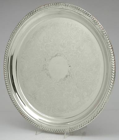 5-331 (Silverplate, Hollowware) Round Silverplate Tray