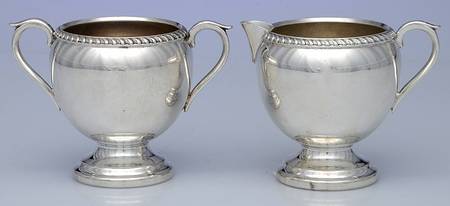 17G (Silverplate, Hollowware) Creamer & Open Sugar Set