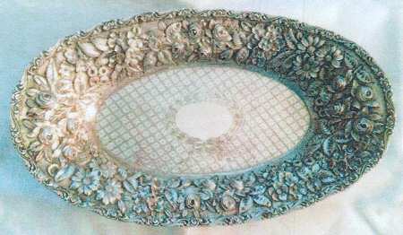 Baltimore Rose (Sterling, Hollowware) Sterling Bread Tray