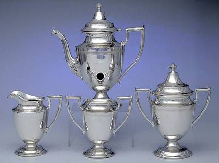 881 (Silverplate, Hollowware) 4-Piece Coffee Set (CP, Cr, Su & Waste)