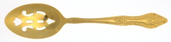 Golden Dynasty (Single Floral End) Pierced Tablespoon (Serving Spoon)