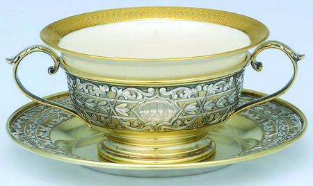 3065 (Sterling, Hollowware) Bouillon Cup & Lenox Liner w/Underplate
