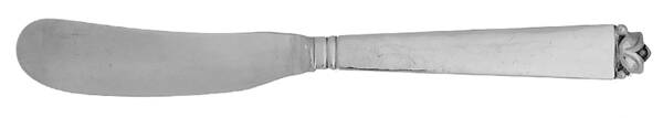 Oak Leaf (Sterling, 1939, No Signature Marks) Hollow Handle Paddle Butter Spreader (Solid) by Old Newbury