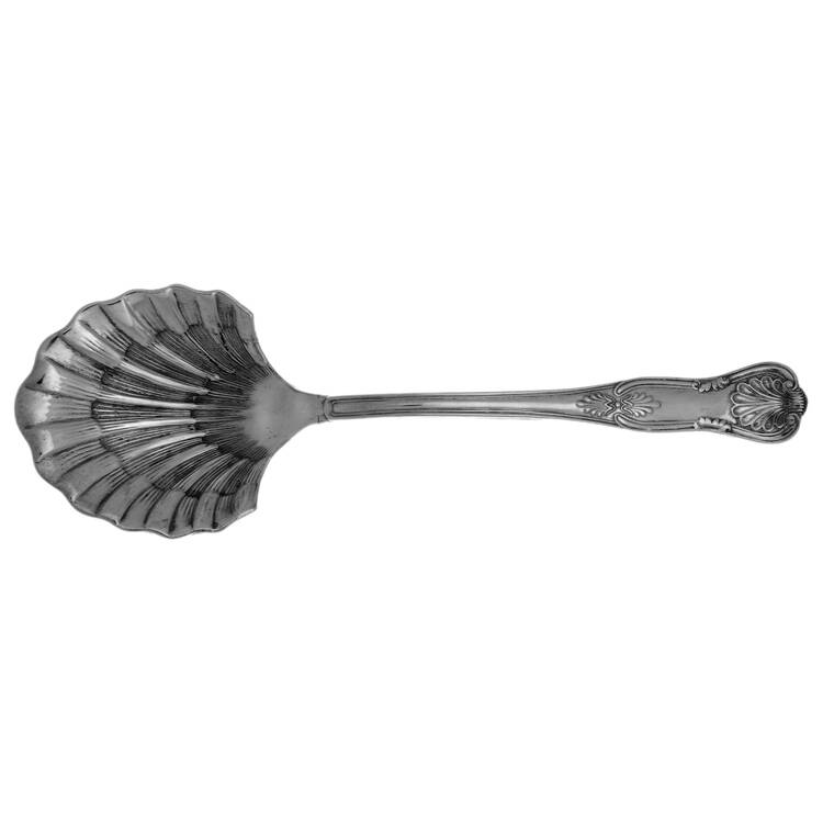 Kings (Silverplate) Serving Solid Shell Berry Spoon